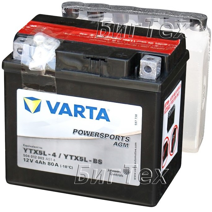 Мото аккумулятор VARTA Powersports AGM YTX5L-BS...