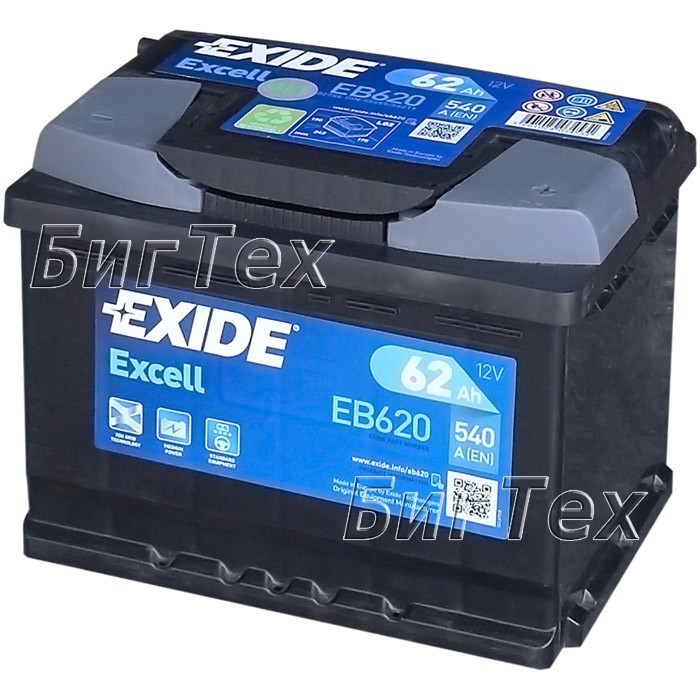 Аккумулятор автомобильный Exide Excell EB620 62 Ач