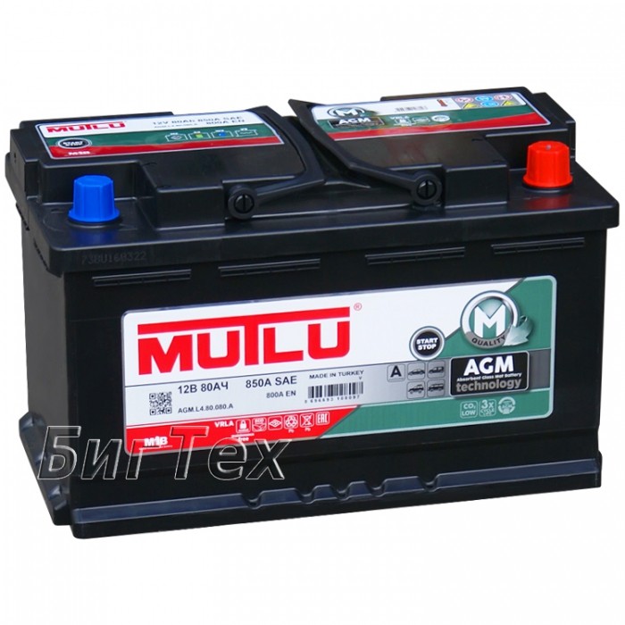 Аккумулятор автомобильный MUTLU AGM L4 80 Ач...