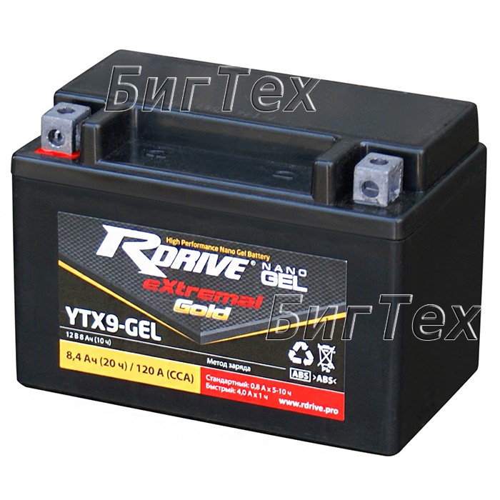 Мото аккумулятор RDrive Gold YTX9 GEL 8 Ач
