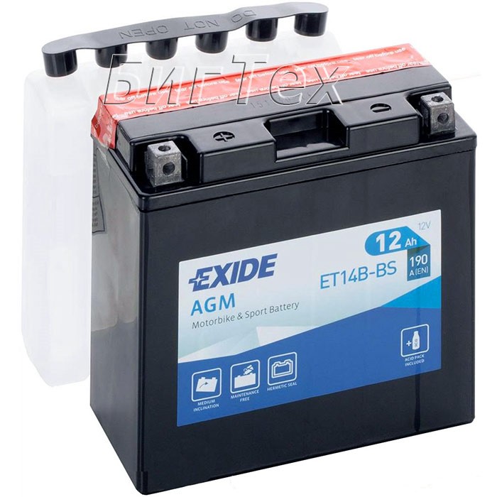 Мото аккумулятор EXIDE ET14B-BS 12 Ач (YT14B-BS)