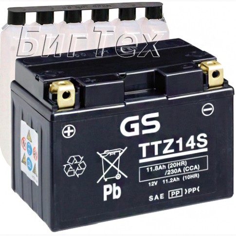 Мото аккумулятор GS TTZ14S 11.8 Ач