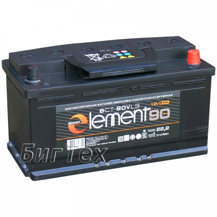 Аккумулятор автомобильный Smart Element 90 Ah