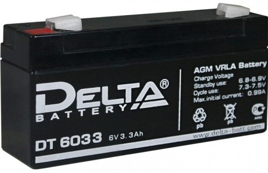 Аккумулятор Delta DT 6033 (125), 3.3 А/ч
