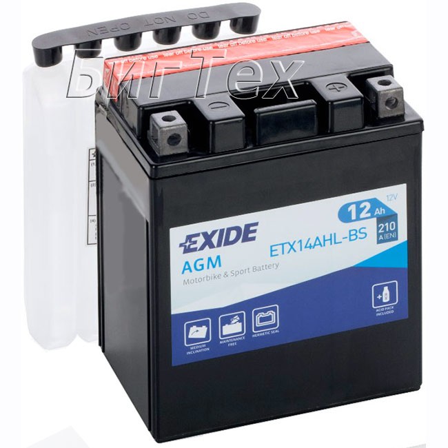 Мото аккумулятор EXIDE ETX14AHL-BS 12 Ач...