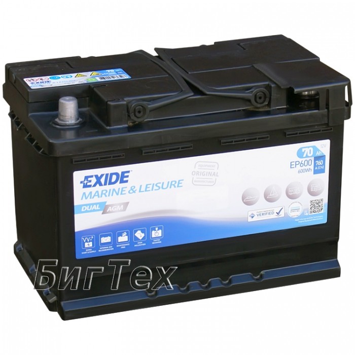 Аккумулятор гелевый EXIDE MARINE AGM EP600...