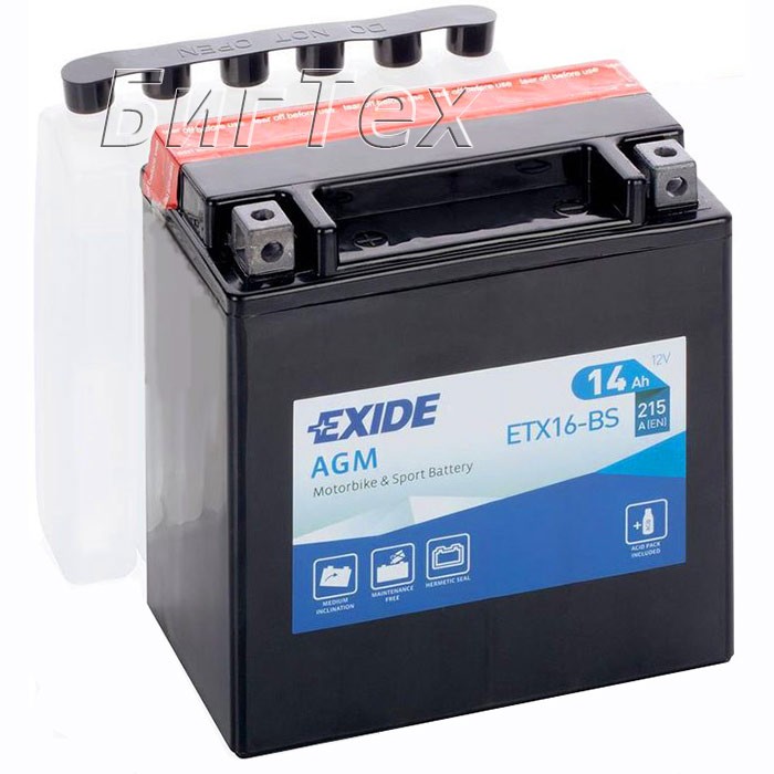 Мото аккумулятор EXIDE ETX16-BS 14 Ач (YTX16-BS)