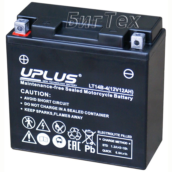 Мото аккумулятор Uplus EB14B-4 AGM 12 Ач (YT14B)
