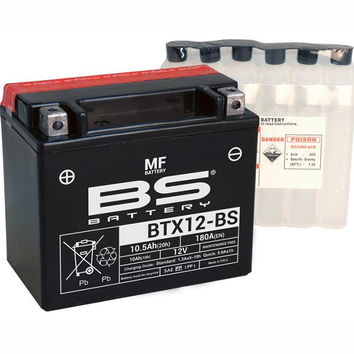 Мото аккумулятор BS BTX12-BS 10.5 Ач (YTX12-BS)