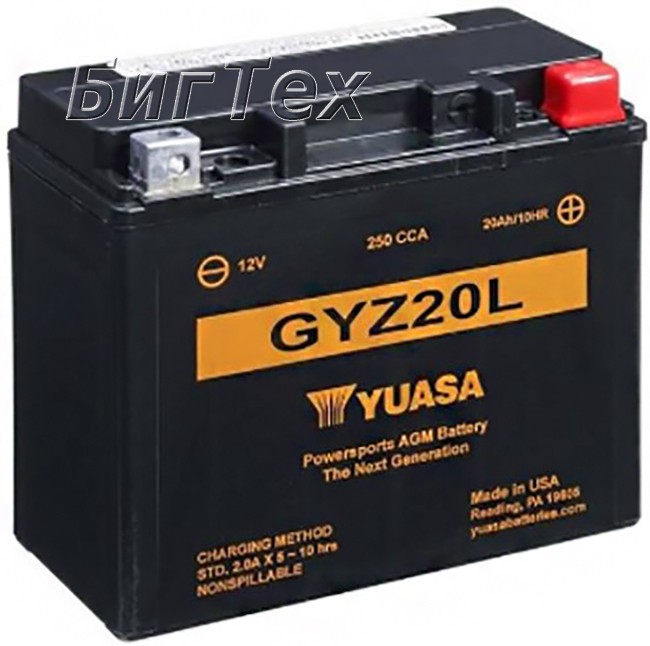 Мото аккумулятор YUASA AGM GYZ20L 20 Ач