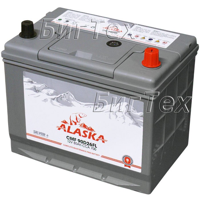 Аккумулятор автомобильный Alaska 90D26FL CMF 80 Ач