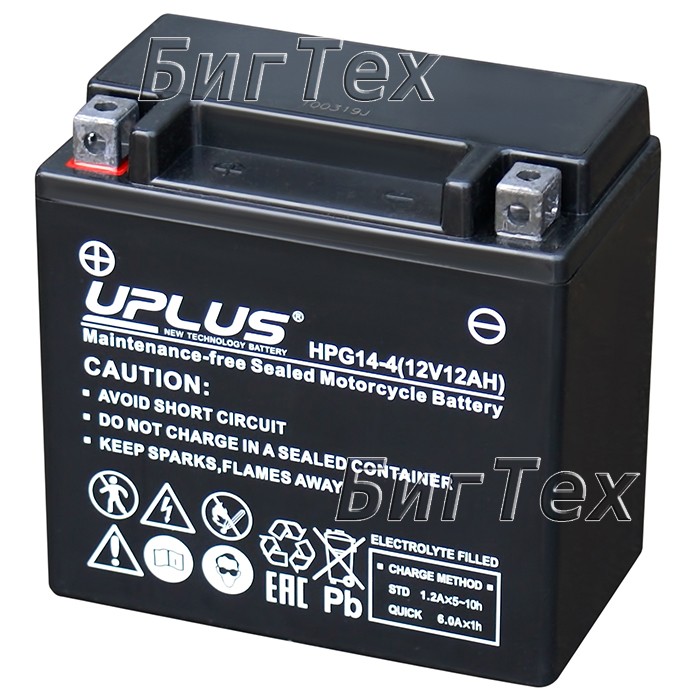 Мото аккумулятор Uplus HPG12B-4 Nano Gel 10 Ач...