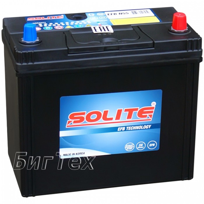 Аккумулятор автомобильный SOLITE EFB N55 50 Ач...