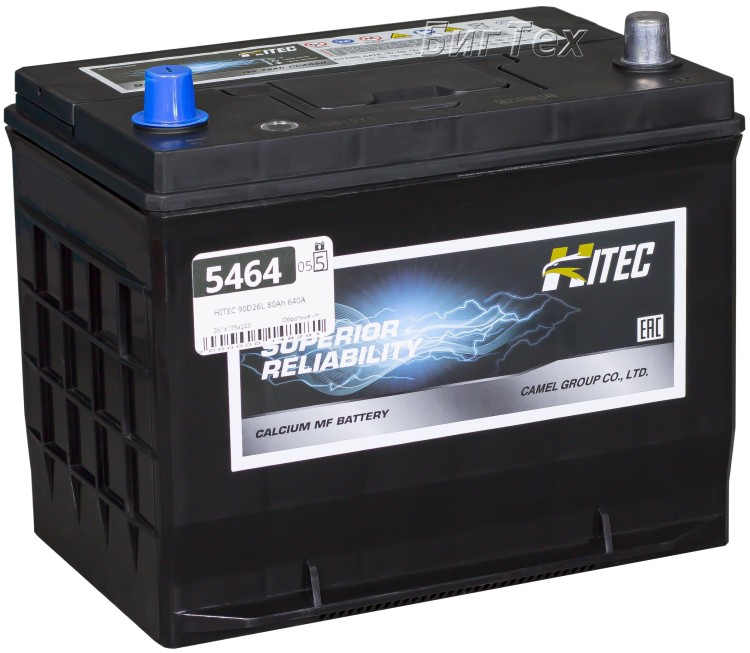 Аккумулятор автомобильный HITEC 90D26L 80Ah 640A