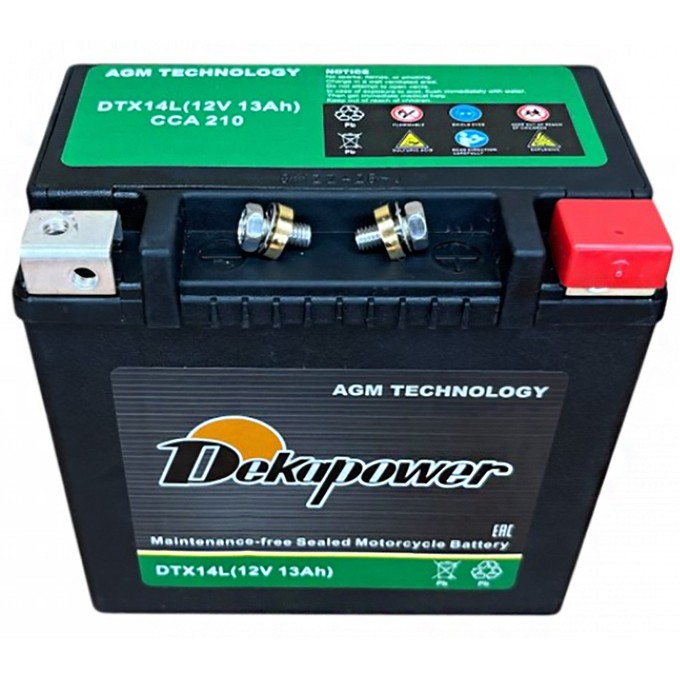 Мото аккумулятор Dekapower DTX14L 13 Ач