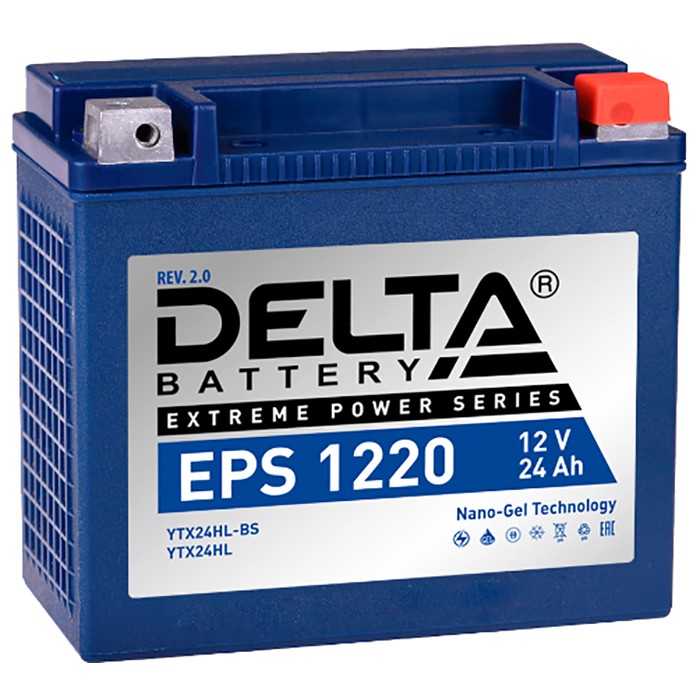 Мото аккумулятор DELTA EPS 1220 (YTX24HL-BS) 24 Ач