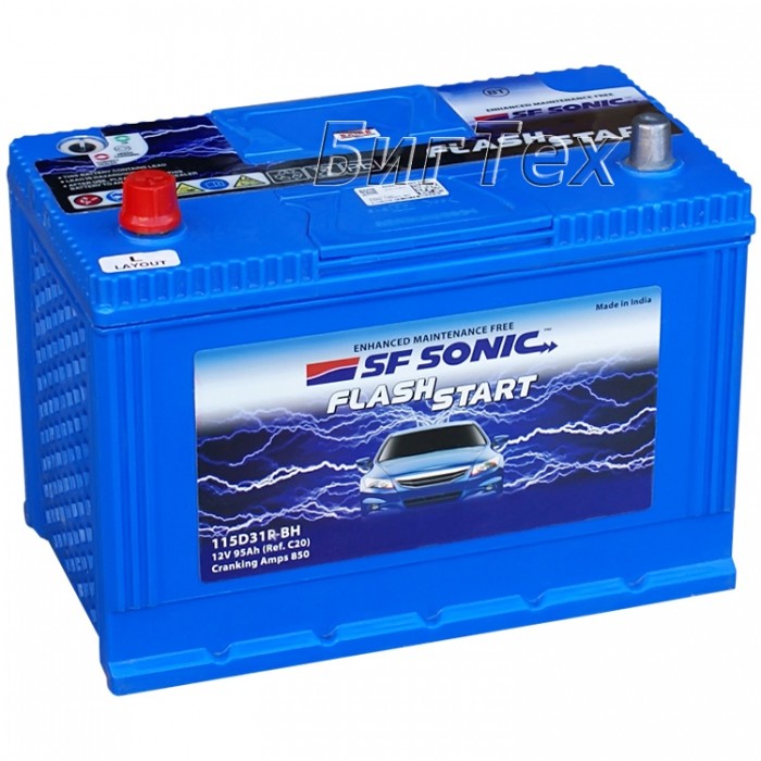 Аккумулятор автомобильный SF SONIC 115D31R 95Ah...