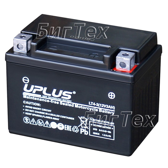 Мото аккумулятор Uplus HPG4-3 Nano Gel 3 Ач...