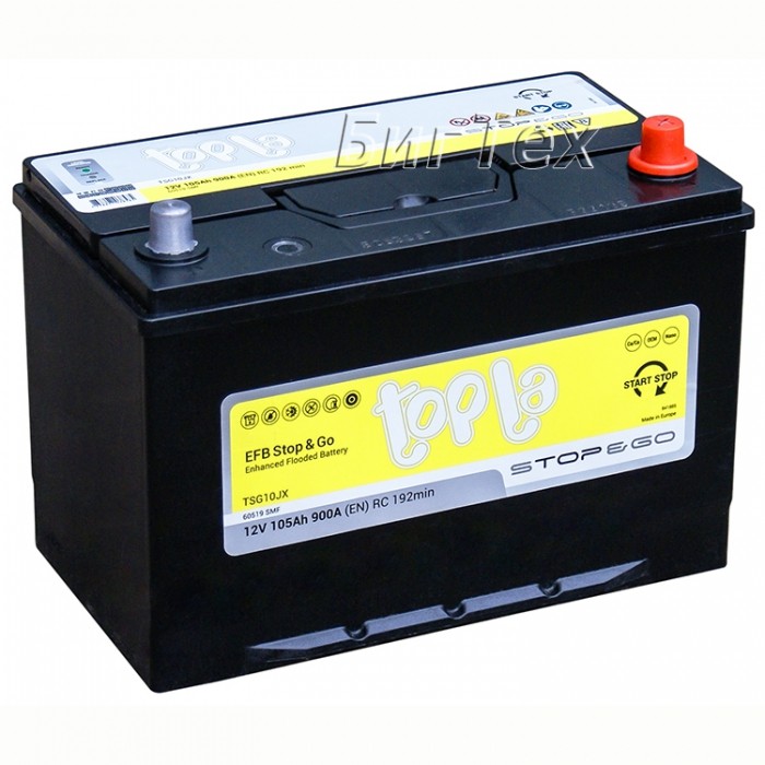 Аккумулятор автомобильный Topla EFB Stop Go 105...