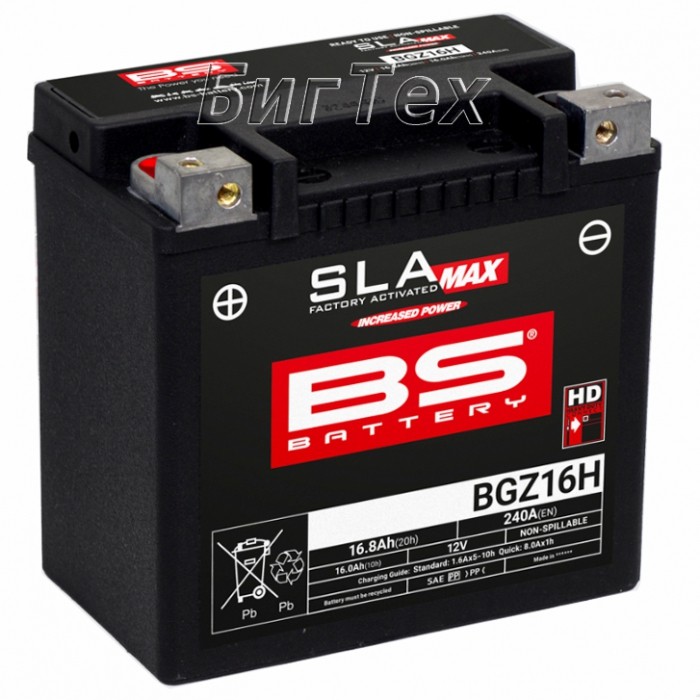 Мото аккумулятор BS BGZ16H SLA MAX 16.8 Ач...