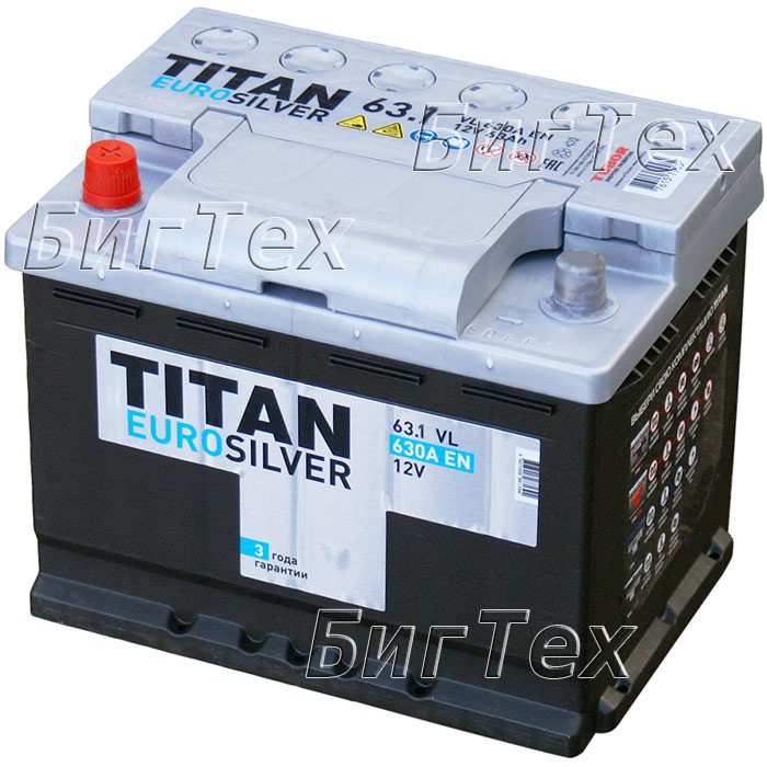 Аккумулятор автомобильный TITAN EURO SILVER 63 Ач
