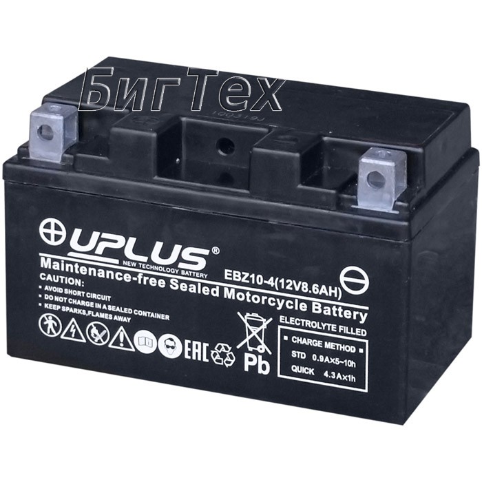 Мото аккумулятор Uplus EBZ10-4 AGM 8.6 Ач (YTZ10S)