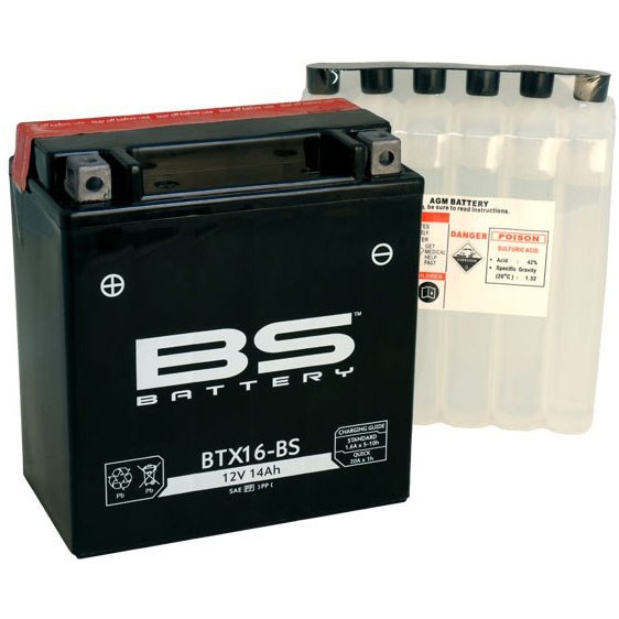 Мото аккумулятор BS BTX16-BS 14 Ач (YTX16-BS)