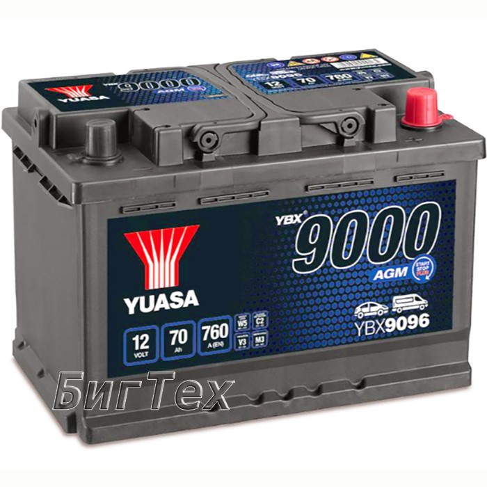 Аккумулятор автомобильный YUASA YBX9096 AGM...