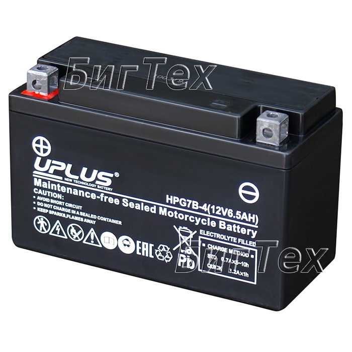 Мото аккумулятор Uplus HPG7B-4 Nano Gel 6.5 Ач...