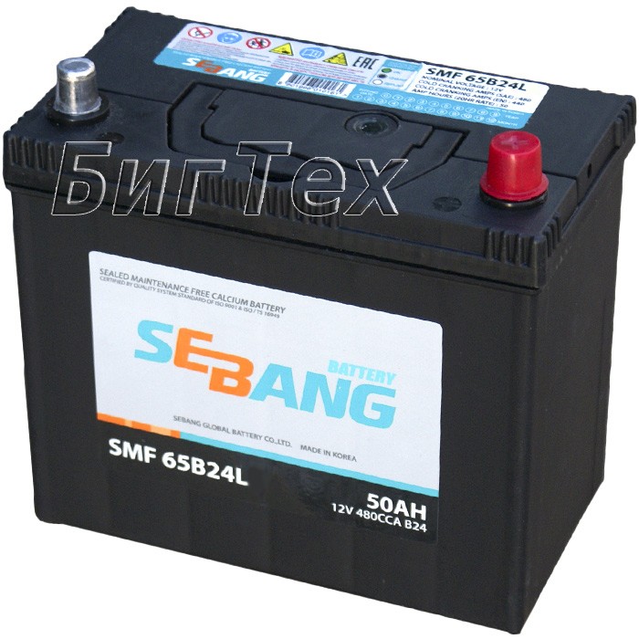 Аккумулятор автомобильный SEBANG 65B24L 50 Ач...