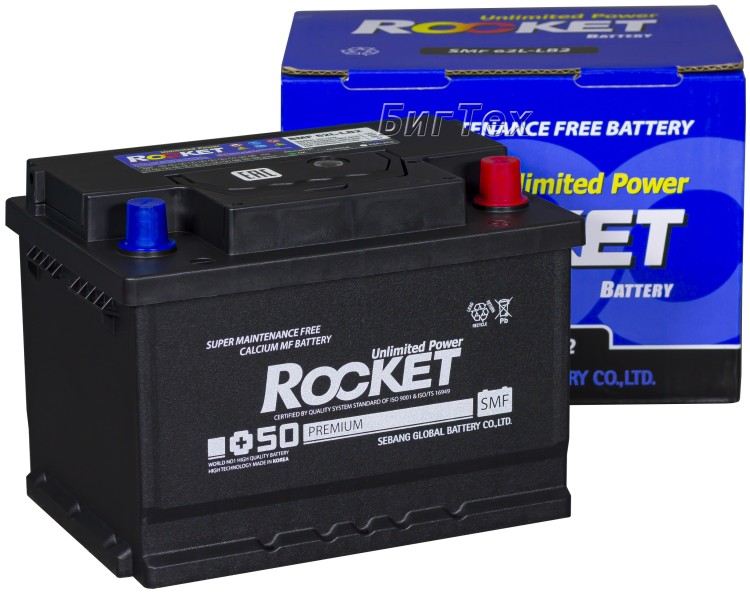 Аккумулятор автомобильный ROCKET SMF 62L-LB2...