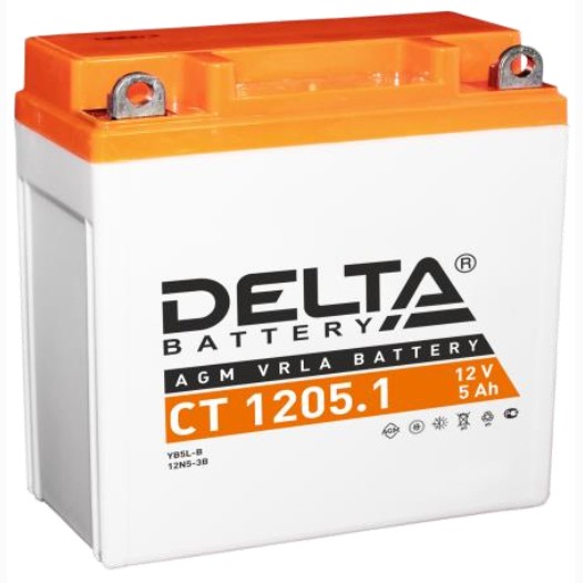 Мото аккумулятор DELTA CT 1205.1 AGM (YB5L-B) 5 Ач