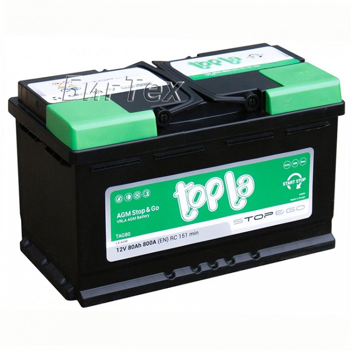 Аккумулятор автомобильный Topla AGM Stop Go L4,...