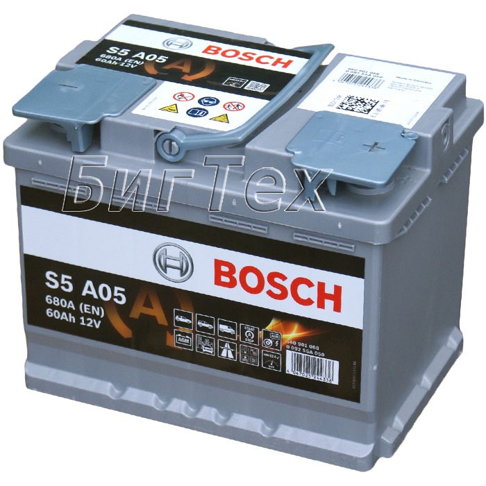 Аккумулятор автомобильный BOSCH AGM S5 A05 60 Ач