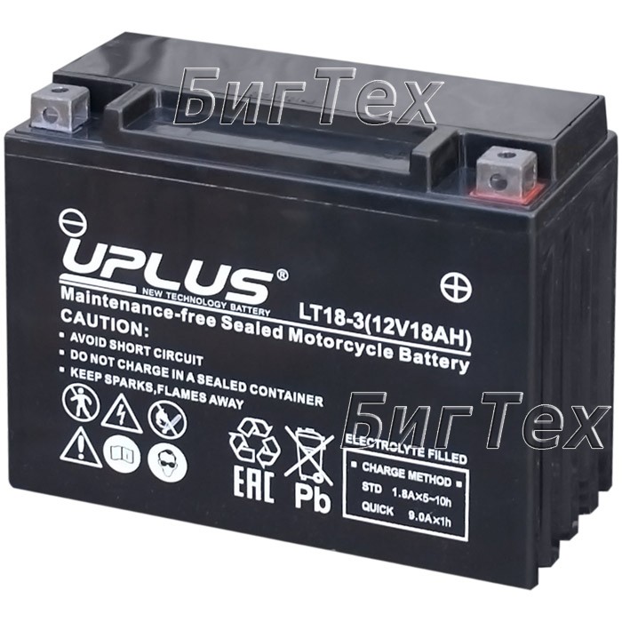 Мото аккумулятор Uplus LT18-3 AGM 18 Ач