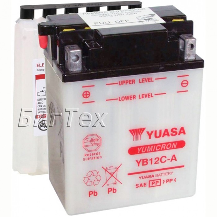 Мото аккумулятор YUASA YB12C-A 12.6 Ач (12N12C)