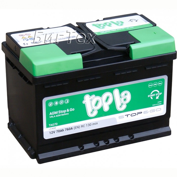 Аккумулятор автомобильный Topla AGM Stop Go L3,...