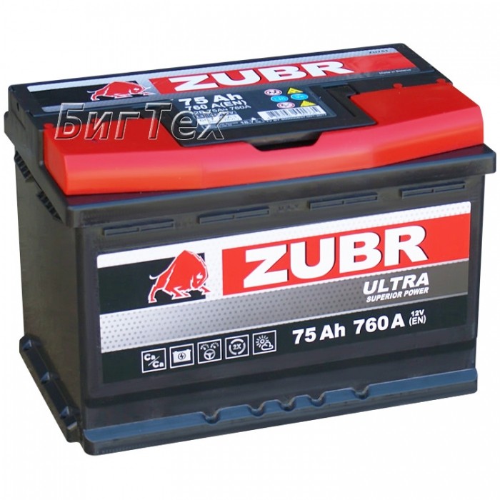 Аккумулятор автомобильный ZUBR ULTRA ZU750 75 Ач