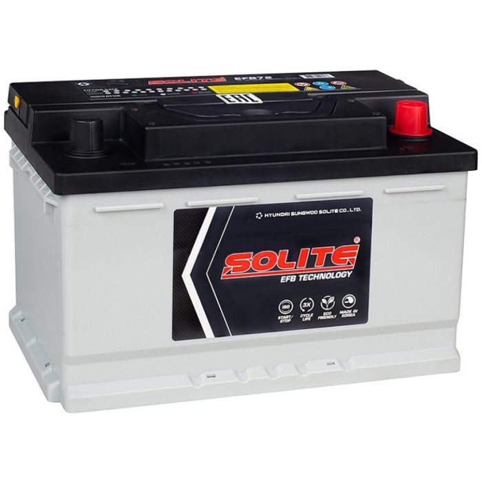 Аккумулятор автомобильный SOLITE EFB L3B, 72Ач...