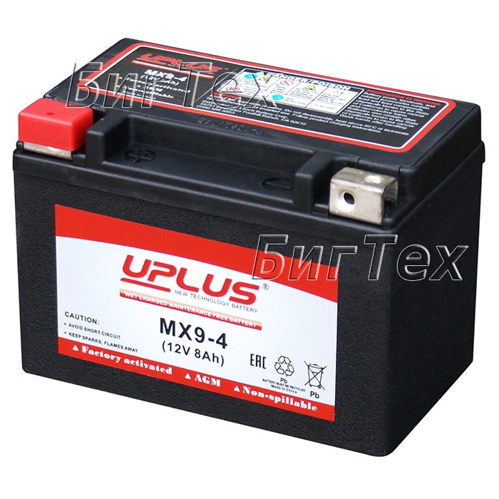 Мото аккумулятор Uplus MX9-4 AGM 8 Ач (YTX9)