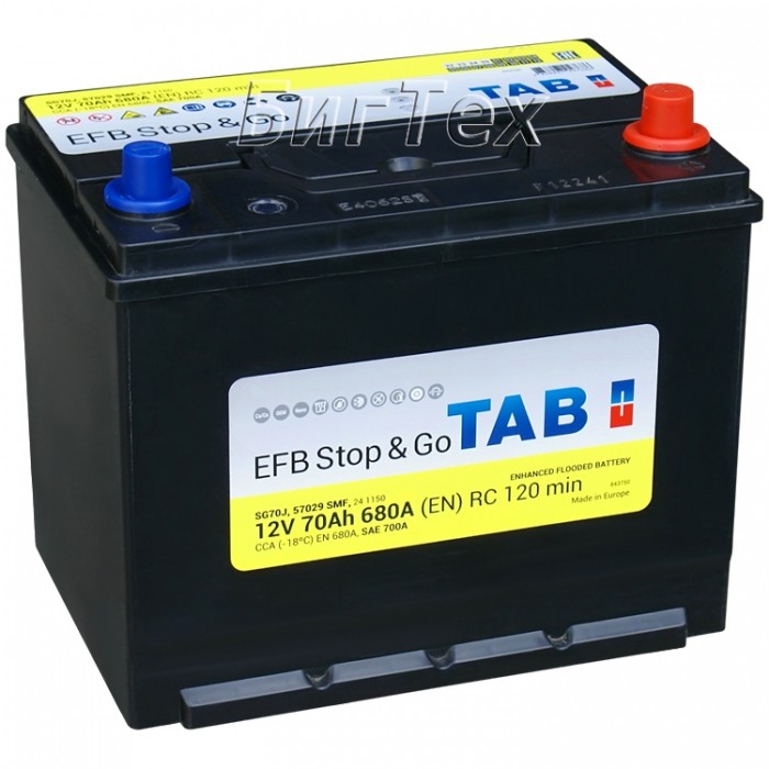 Аккумулятор автомобильный TAB EFB Asia 57029 70...