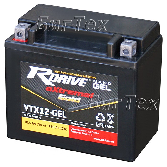 Мото аккумулятор RDrive Gold YTX12 GEL 10 Ач