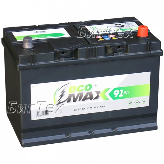 Аккумулятор автомобильный ECOMAX ASIA 91 Ah