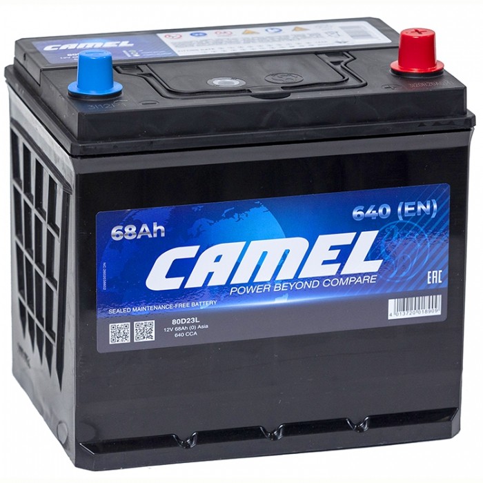Аккумулятор автомобильный CAMEL 80D23L 68 Ач 640A