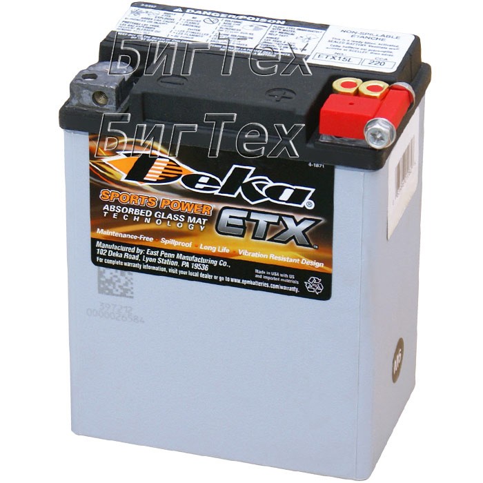 Мото аккумулятор Deka ETX15L 14Ач (YB14L-A,...