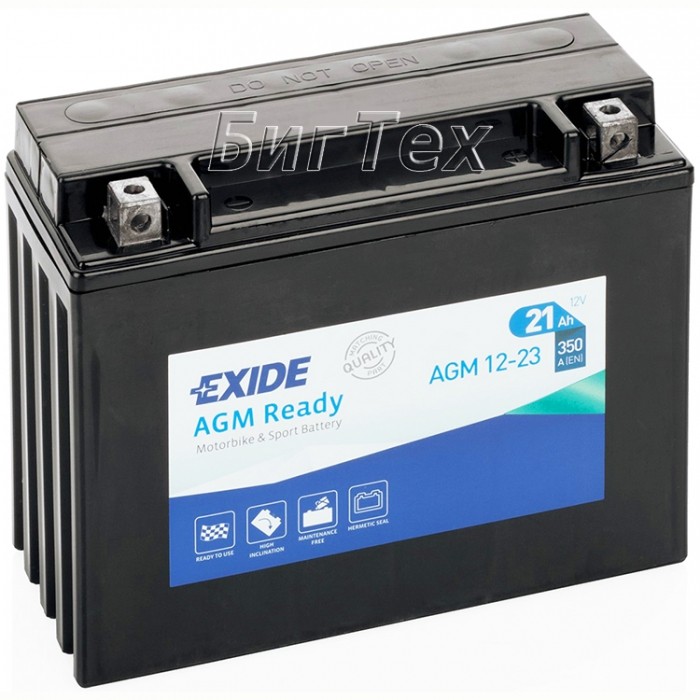 Мото аккумулятор EXIDE AGM 12-23, 21 Ач (YTX24HL)