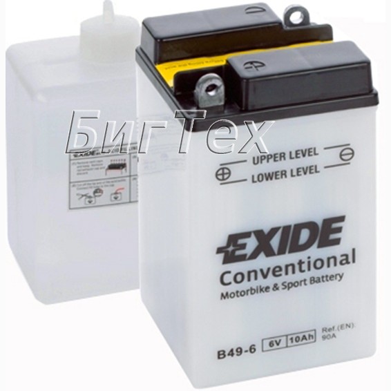 Мото аккумулятор EXIDE B49-6, 10Ач (6 Вольт)