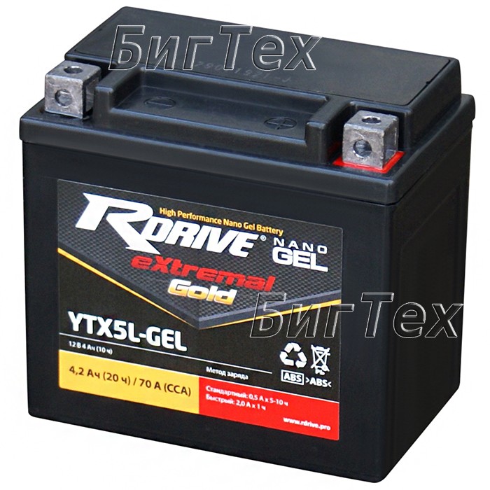 Мото аккумулятор RDrive Gold YTX7L-GEL 6 Ач