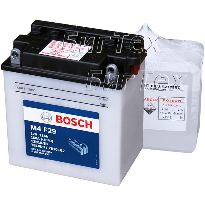 Мото аккумулятор Bosch M4 F29 11 Ач (YB10L-B2)