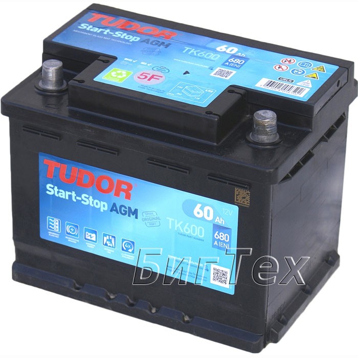 Аккумулятор автомобильный Tudor AGM 60 А/ч (TK600)